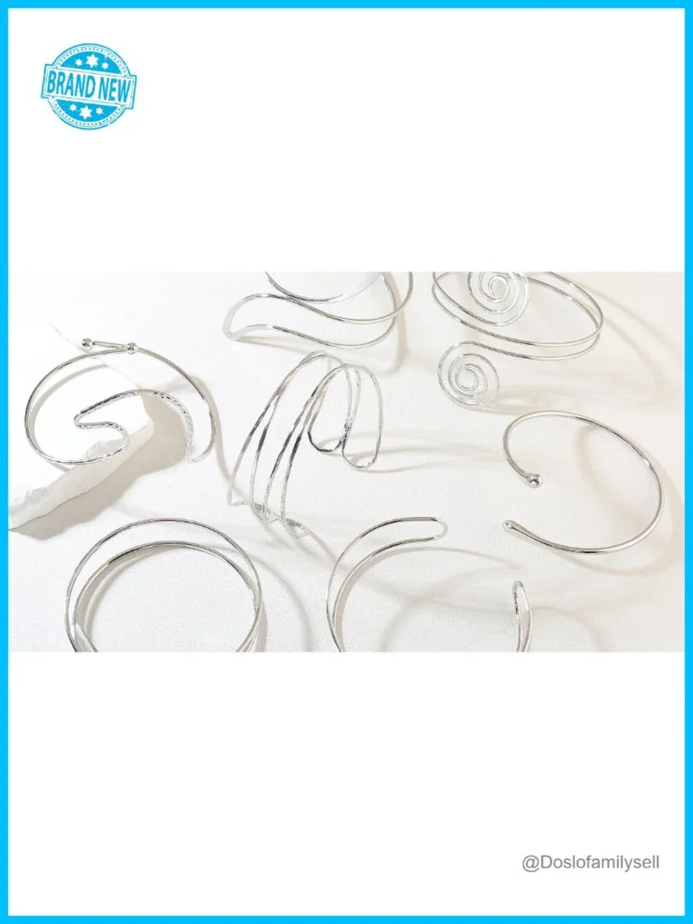 8PCS Adjustable Upper Arm Cuff Bracelets Set Gold Silver Coil Armband Armlet
